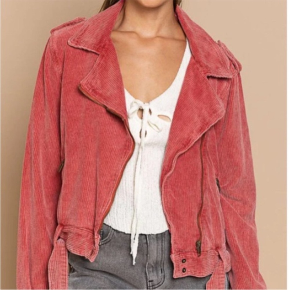 DRIED TOMATO
CORDUROY RIDER JACKET BY POL